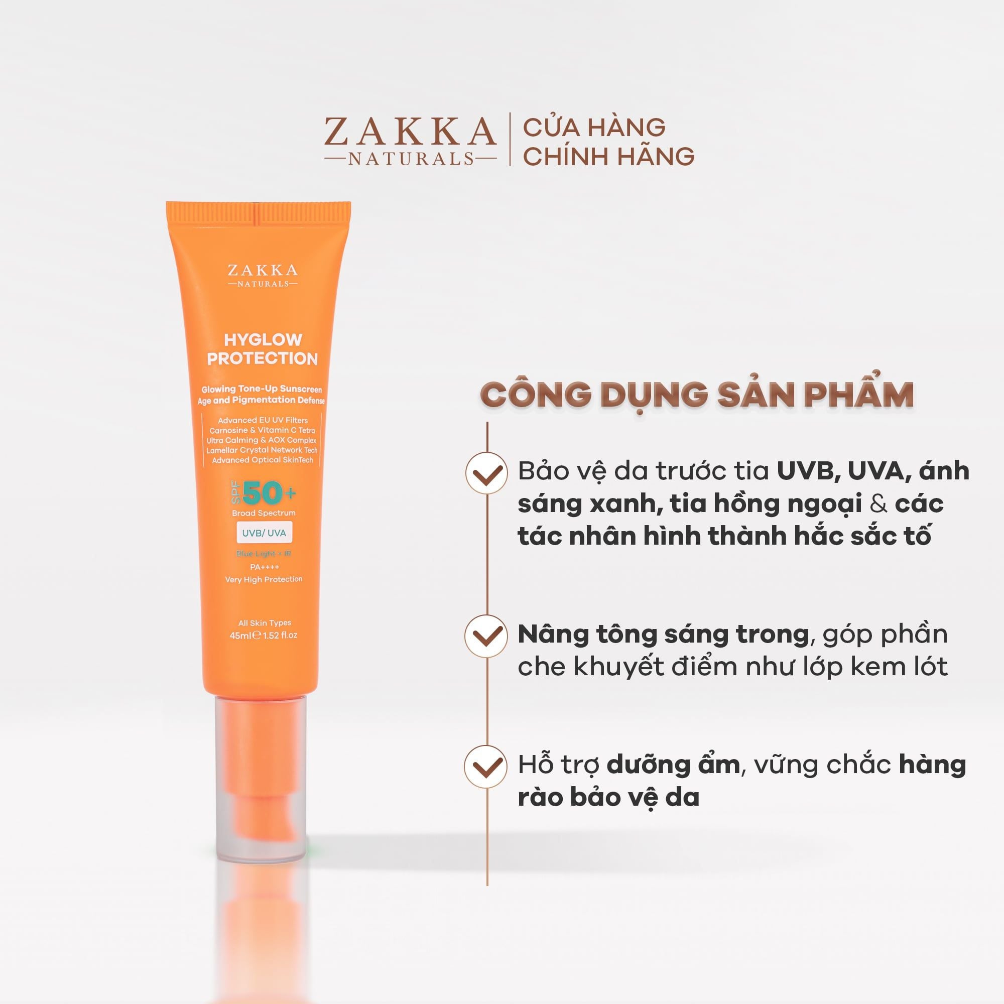  Kem chống nắng phổ rộng nâng tông sáng da Hyglow Protection 