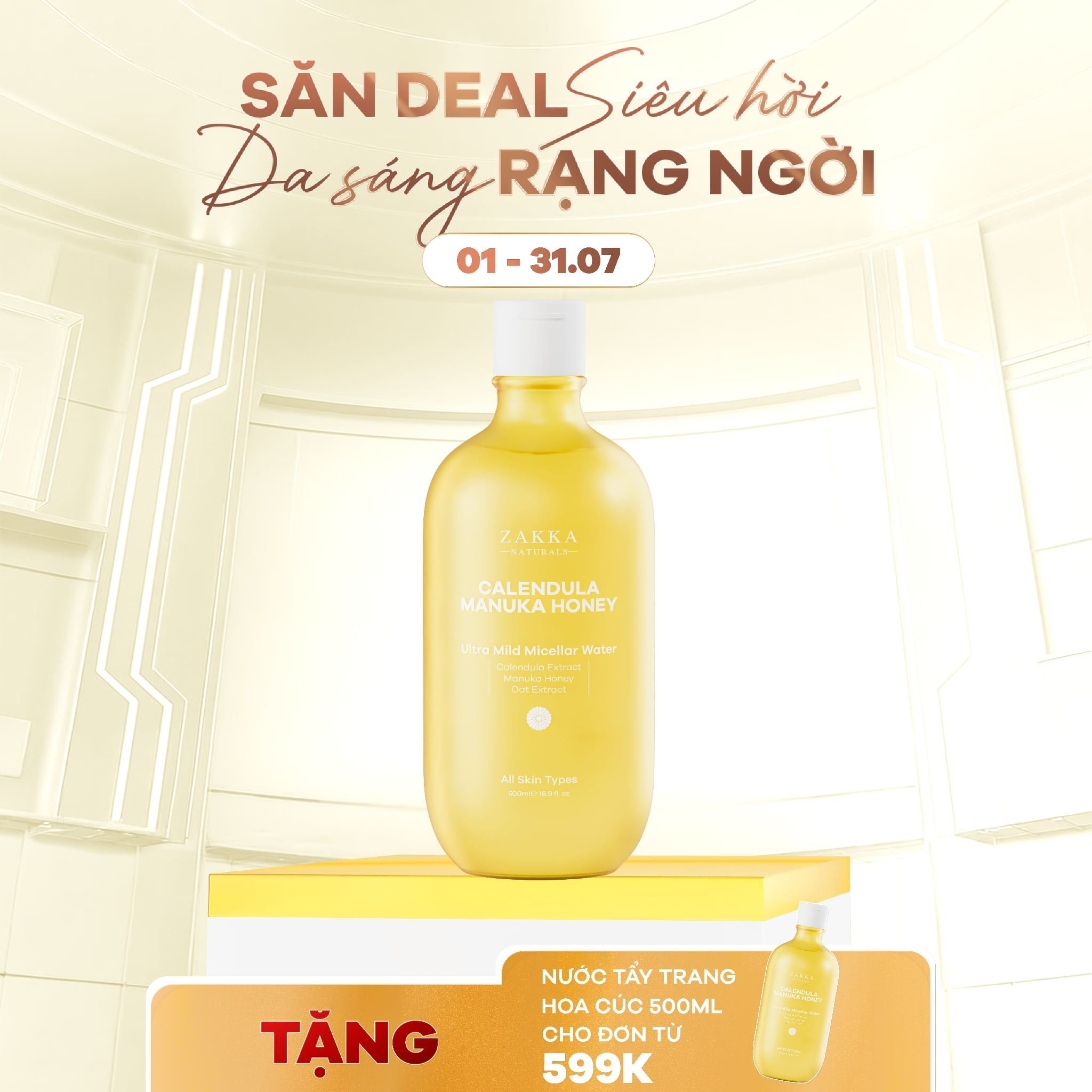  Nước Tẩy Trang Hoa Cúc Dịu Nhẹ Calendula & Manuka Honey 