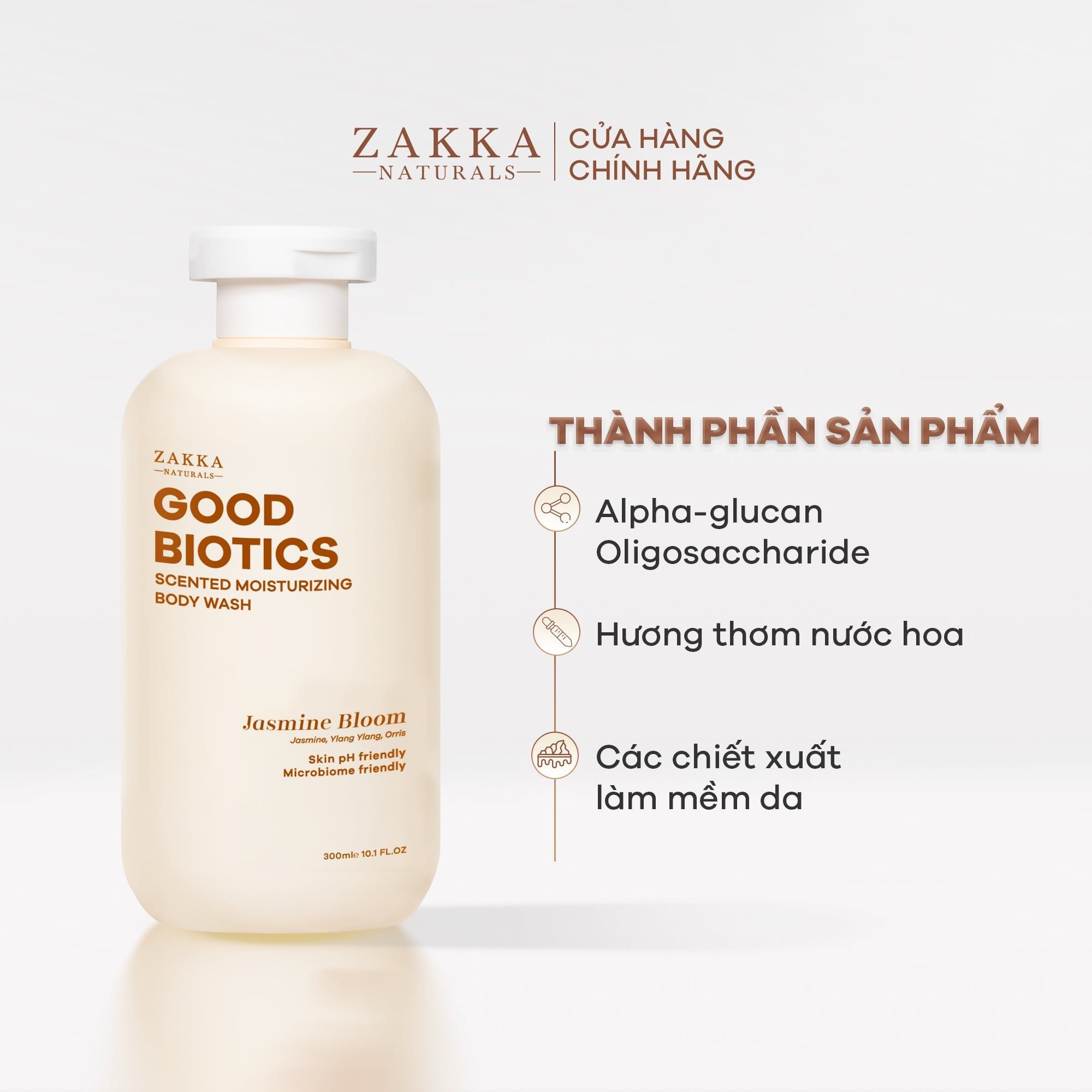  Sữa Tắm Lợi Khuẩn Hương Nước Hoa Jasmine Bloom - Good Biotics Scented Body Wash Jasmine Bloom 300ml 