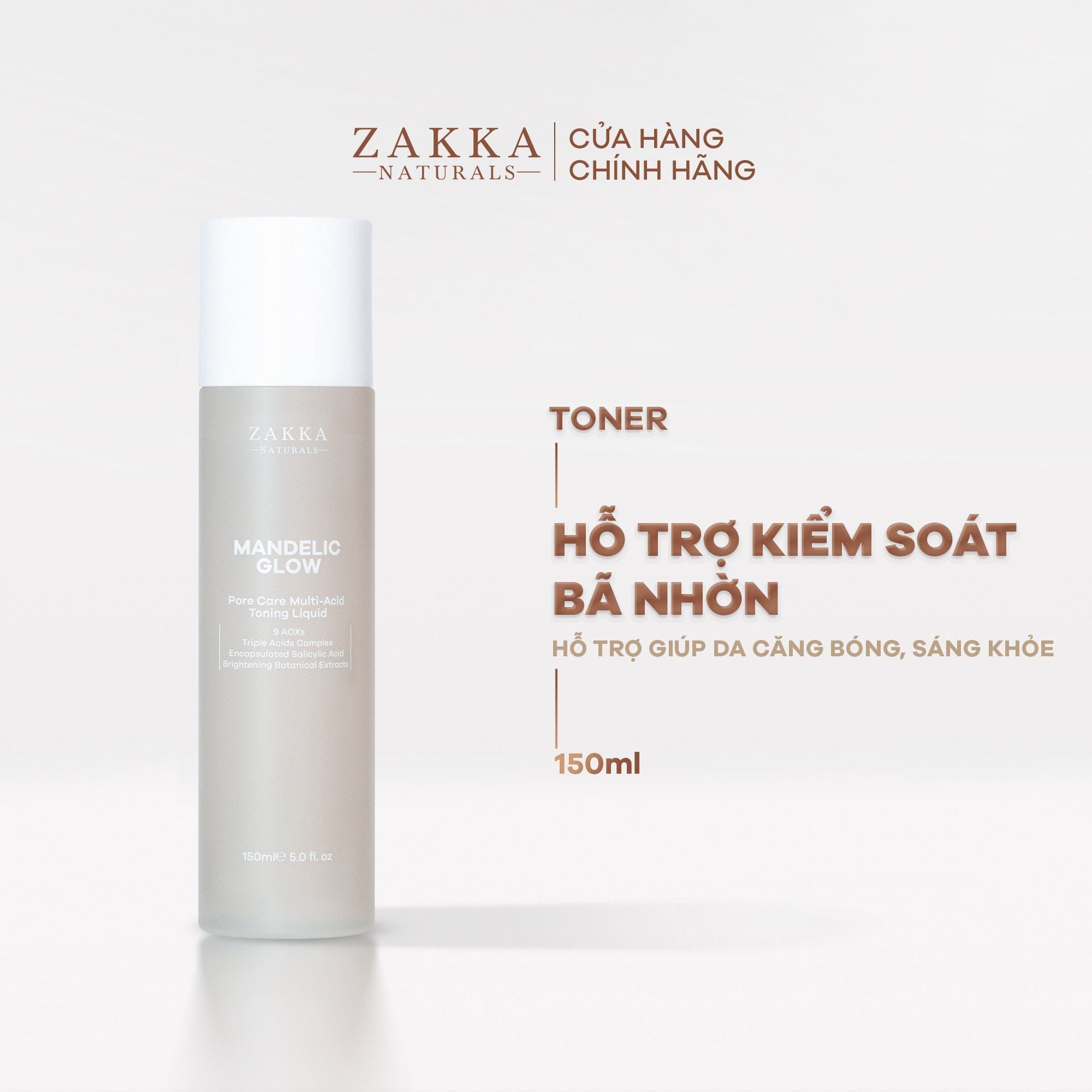  Toner tẩy da chết AHA, BHA Mandelic Glow 