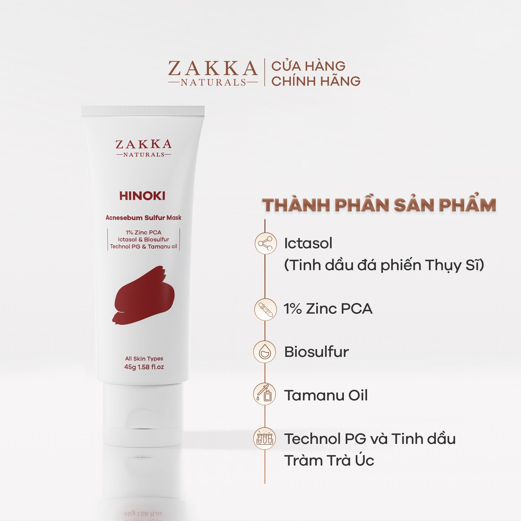  Mặt Nạ HINOKI Acnesebum Sulfur Mask 