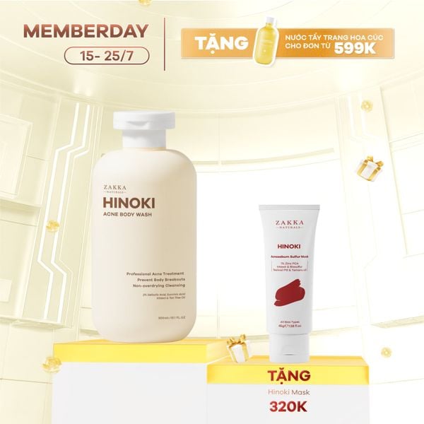  Sữa Tắm Hỗ Trợ Giảm Mụn Hinoki Body Acne Wash 