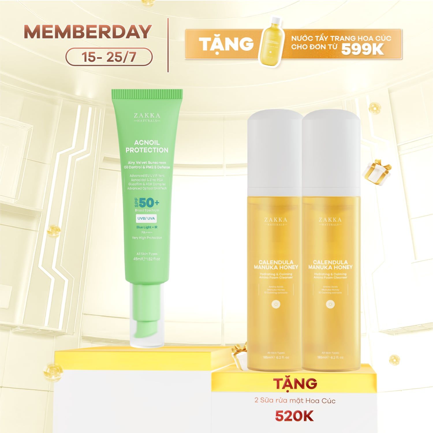  Kem chống nắng phổ rộng kiềm dầu mỏng nhẹ Acnoil Protection 