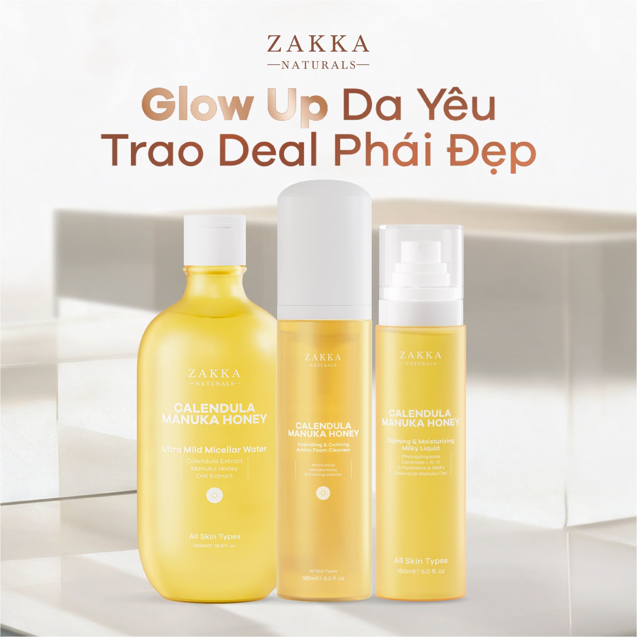  Bộ Làm Sạch Hoa Cúc Dịu Nhẹ Calendula Manuka Honey 