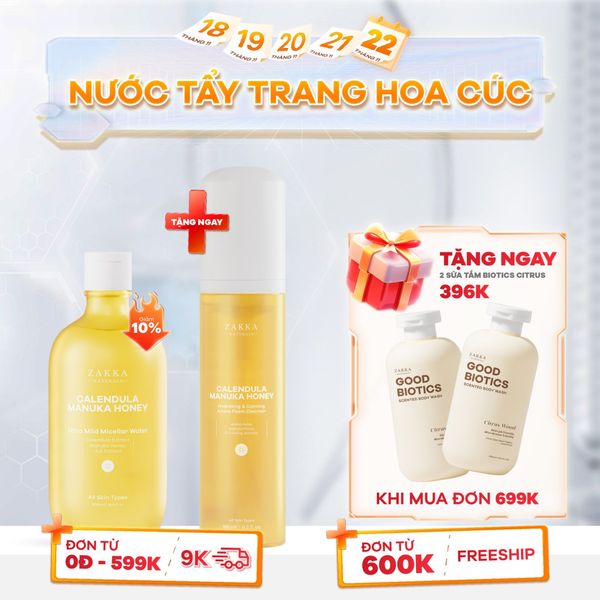  Nước Tẩy Trang Hoa Cúc Dịu Nhẹ Calendula & Manuka Honey 