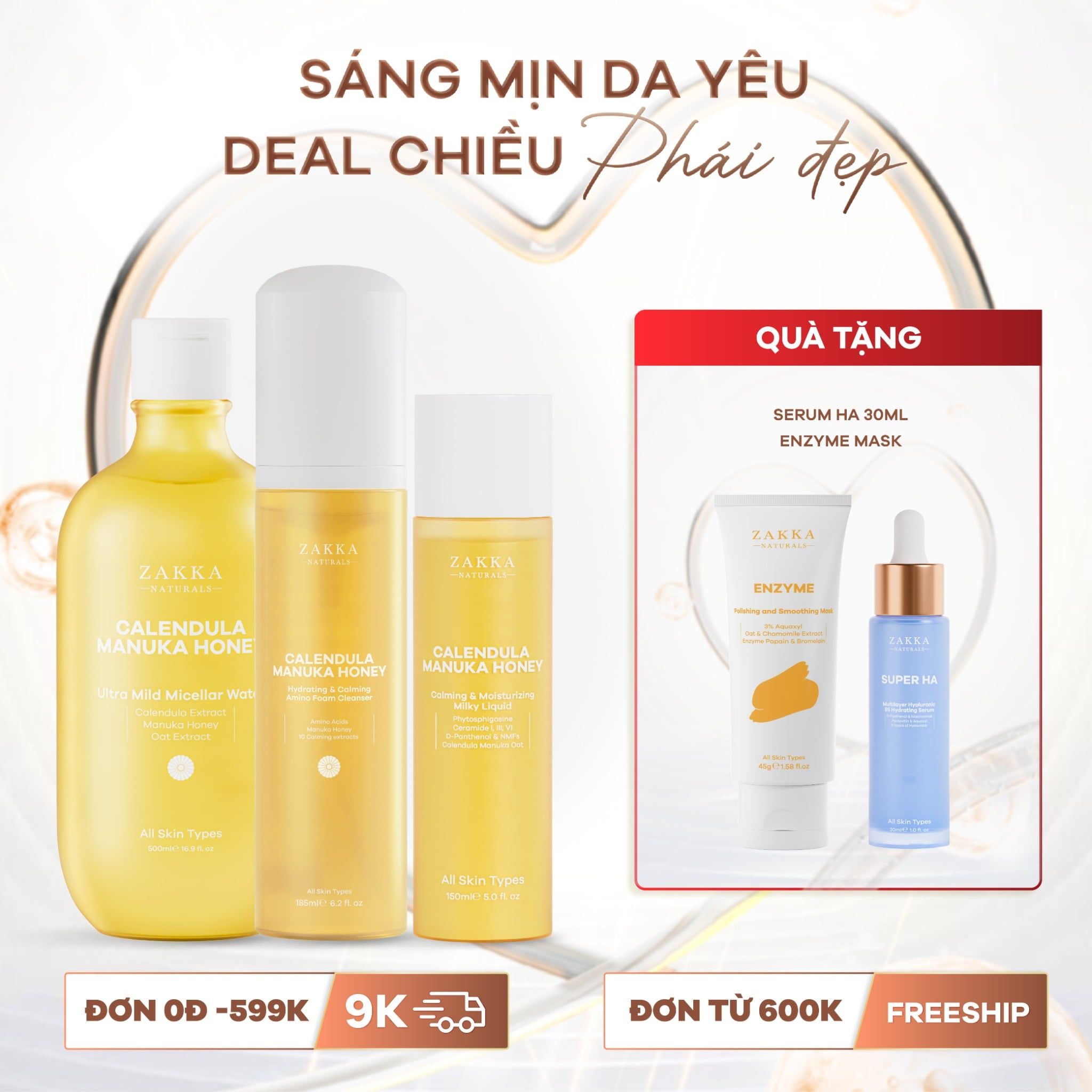  Bộ Làm Sạch Hoa Cúc Dịu Nhẹ Calendula Manuka Honey 