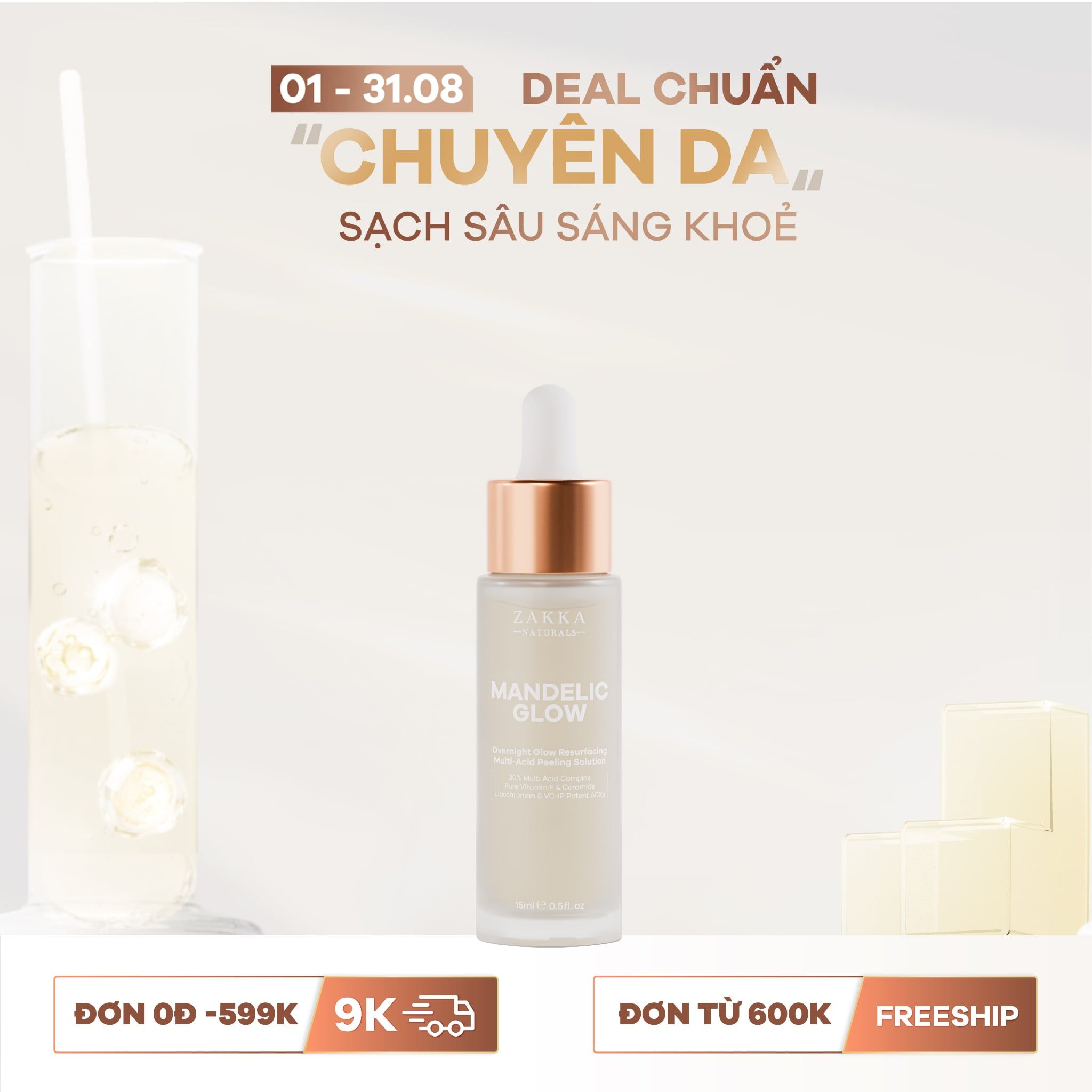  Serum AHA BHA Mandelic Glow Resurfacing Multi-Acid Peeling Solution 