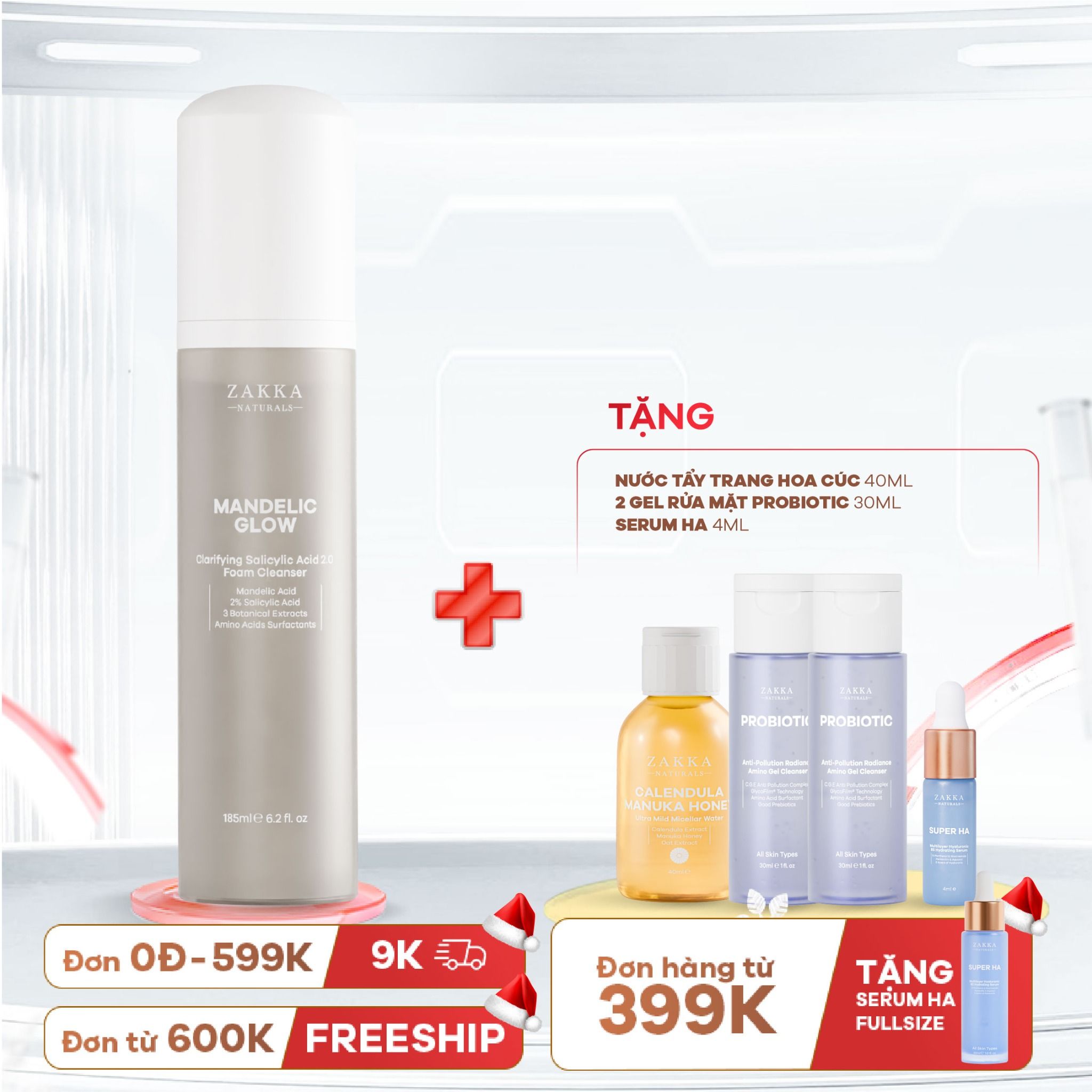  Sữa Rửa Mặt AHA BHA Mandelic Glow Clarifying Salicylic Acid 