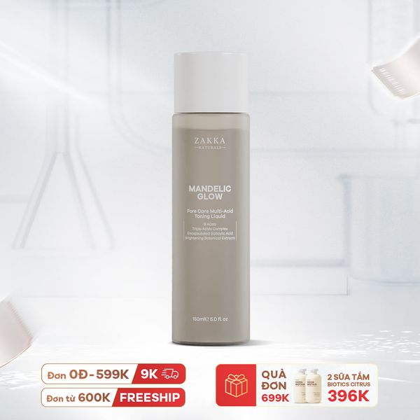  Toner tẩy da chết AHA, BHA Mandelic Glow 