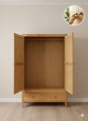 Tủ áo gỗ sồi mỹ ngang 1.4m #9068