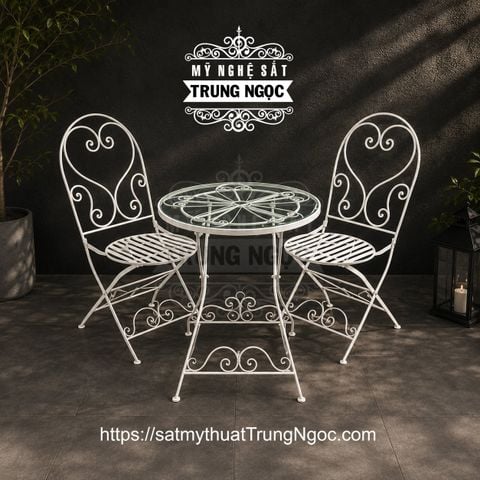 bộ bàn ghế sắt sân vườn