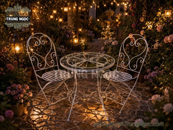 bộ bàn ghế sắt nghệ thuật