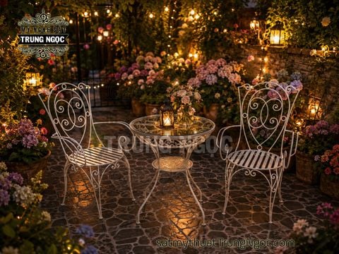 bộ bàn ghế sắt nghệ thuật
