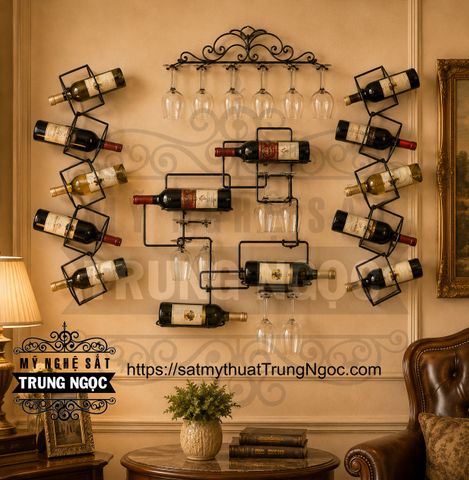 kệ rượu sắt nghệ thuật