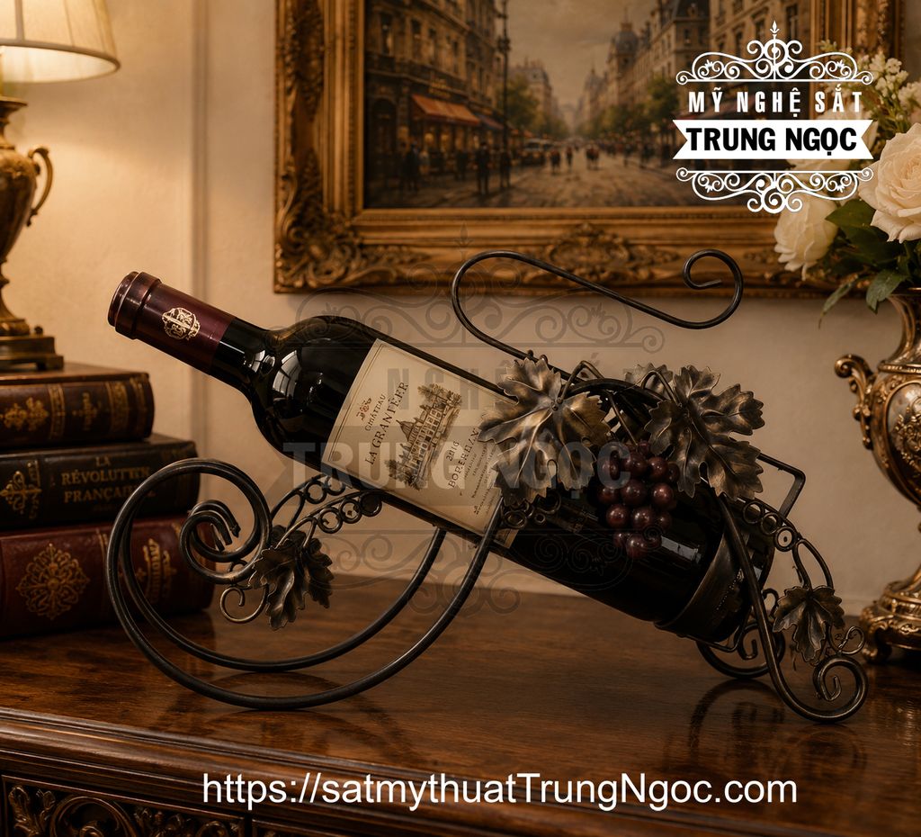 kệ rượu sắt nghệ thuật