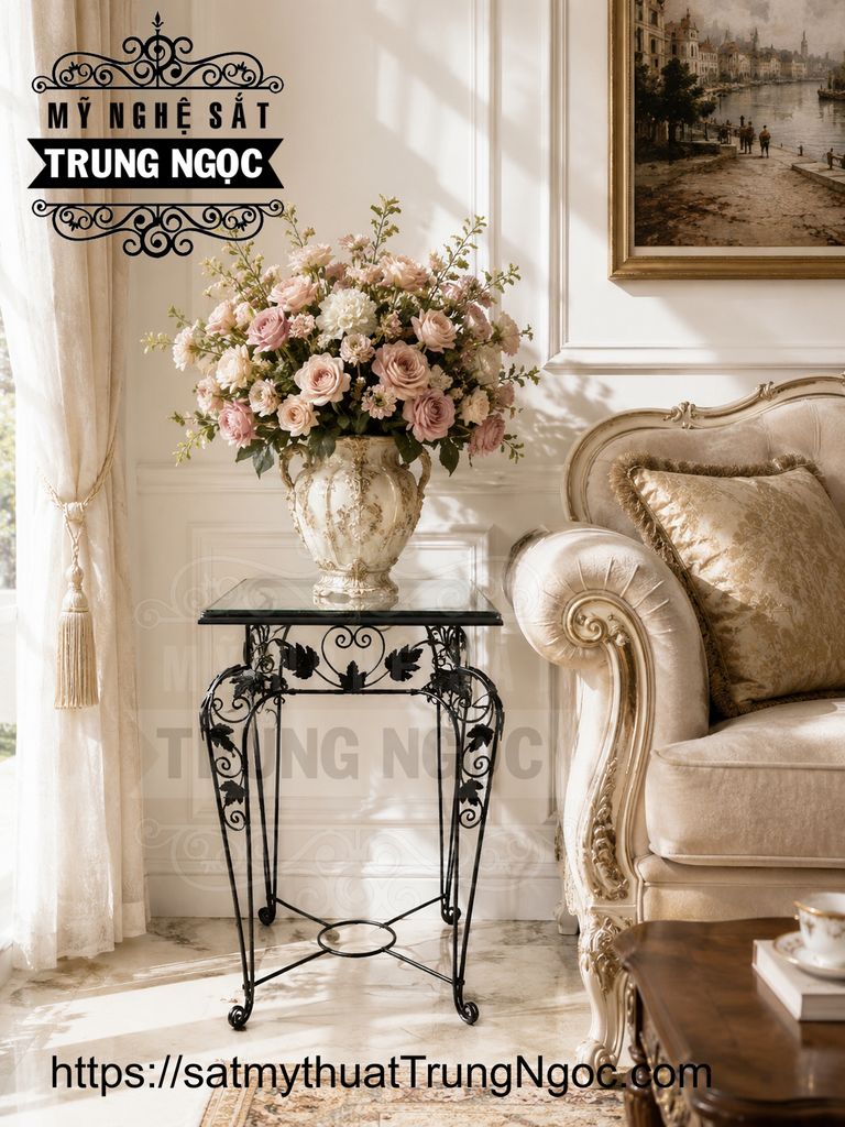 đôn trưng hoa sắt nghệ thuật