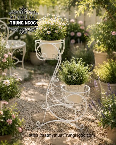 kệ trưng hoa sắt nghệ thuật