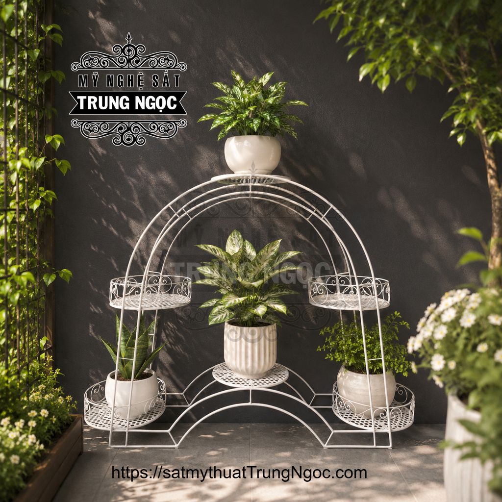 kệ trưng hoa sắt nghệ thuật