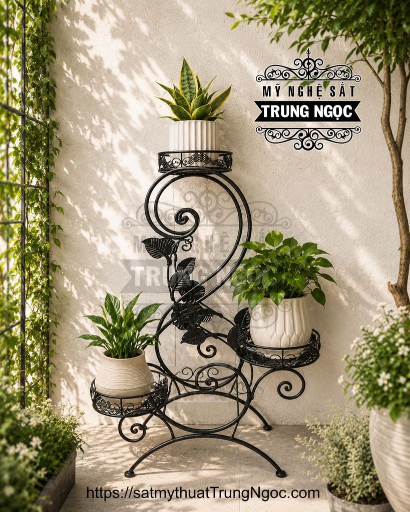 kệ trưng hoa sắt nghệ thuật