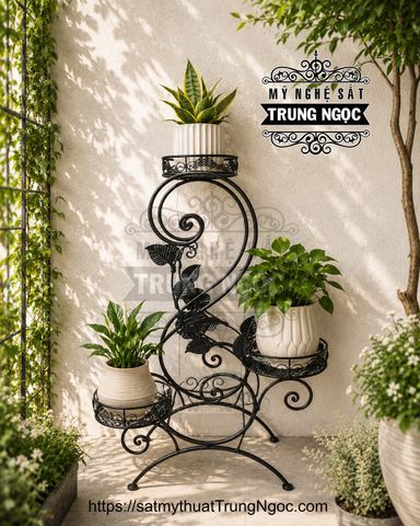 kệ trưng hoa sắt nghệ thuật