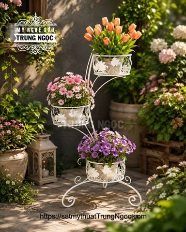 kệ trưng hoa sắt nghệ thuật