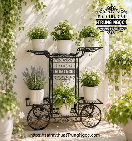 kệ trưng hoa sắt nghệ thuật