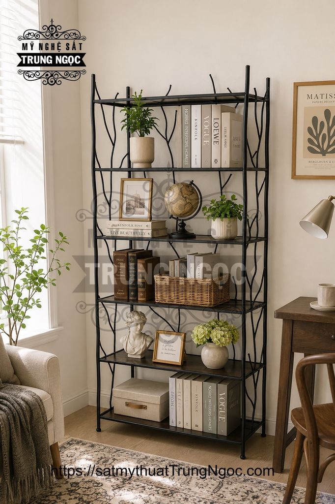 kệ sách sắt nghệ thuật