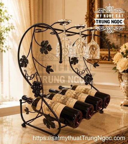 kệ rượu sắt mỹ thuật