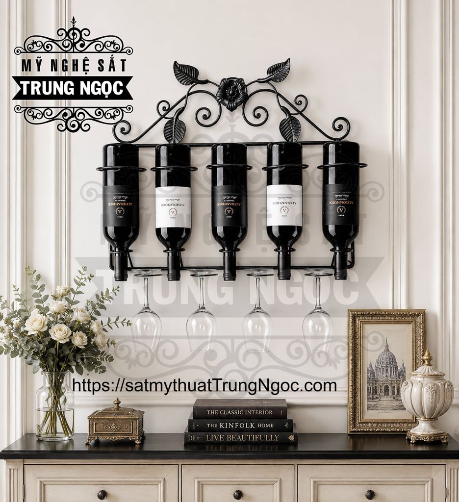 kệ rượu sắt nghệ thuật