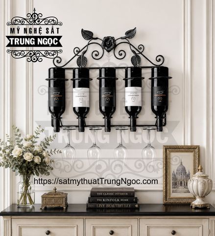 kệ rượu sắt nghệ thuật