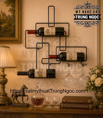 kệ rượu sắt nghệ thuật