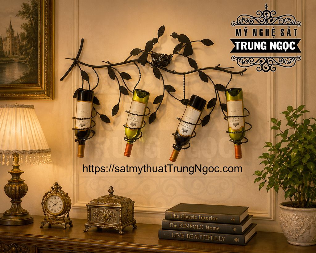 kệ rượu sắt nghệ thuật