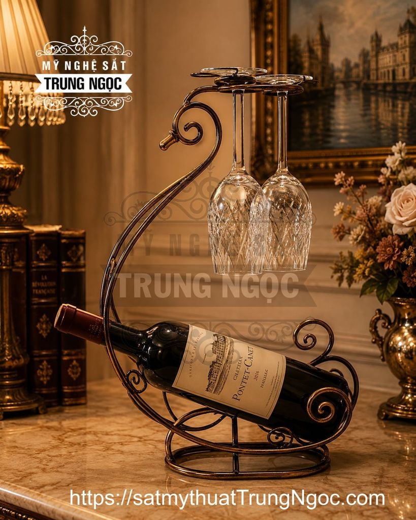 kệ rượu sắt mỹ thuật