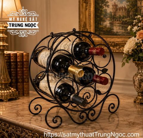 kệ rượu sắt nghệ thuật