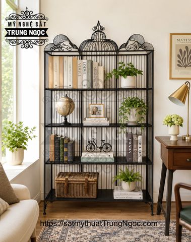 kệ sách sắt nghệ thuật