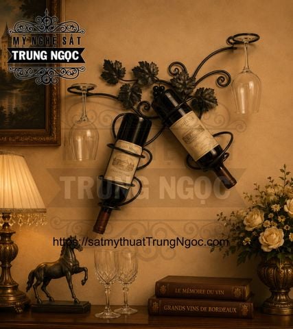 kệ rượu sắt nghệ thuật