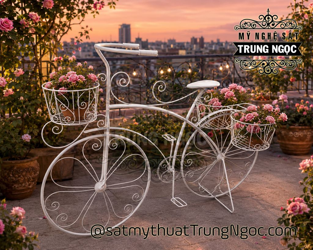 xe đạp trưng hoa đẹp