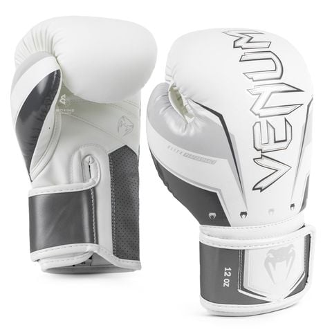 Găng Tay Venum Elite Evo Boxing Gloves - Grey/White