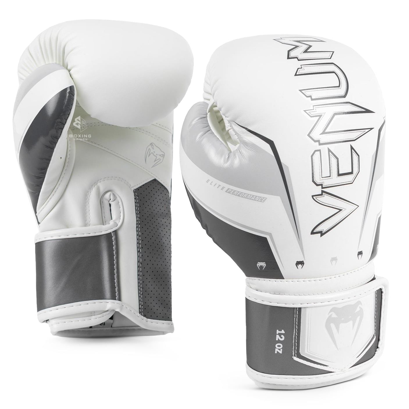 Găng Tay Venum Elite Evo Boxing Gloves - Grey/White