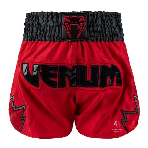 Quần Venum Inferno Muay Thai Shorts - Red/Charcol Grey/Black