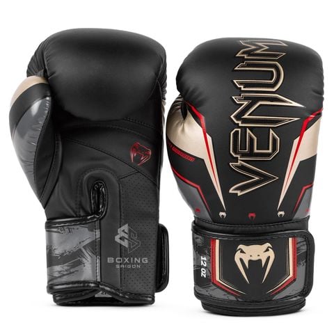 Găng Tay Venum Elite Evo Boxing Gloves - Black/Gold/Red