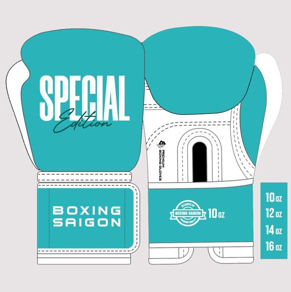 Găng Tay Boxing Saigon Special Edition Gloves - Mint/White