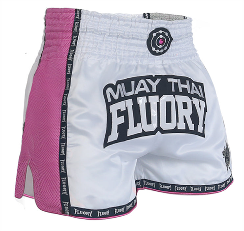 Quần FLUORY Muay Thai Shorts MTSF61 - White/Pink