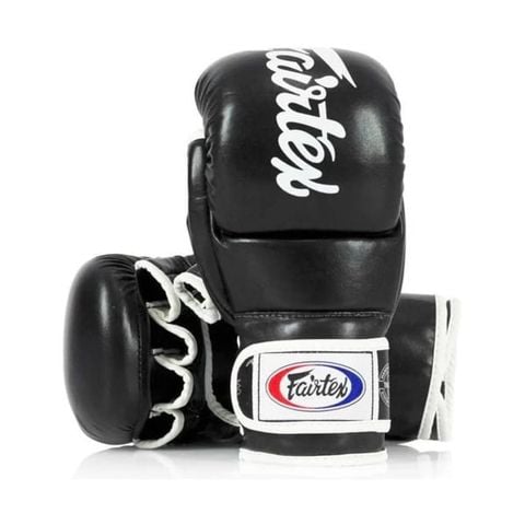 Găng Tay MMA Fairtex FGV18 Super Sparring Grappling Gloves - Black/White