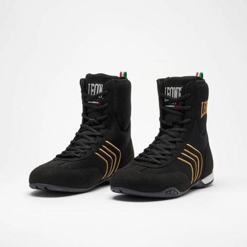 Giày Leone CL188D Hermes Boxing Shoes - Black/Gold