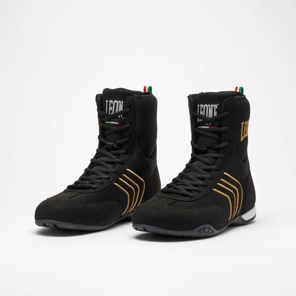 Giày Leone CL188D Hermes Boxing Shoes - Black/Gold