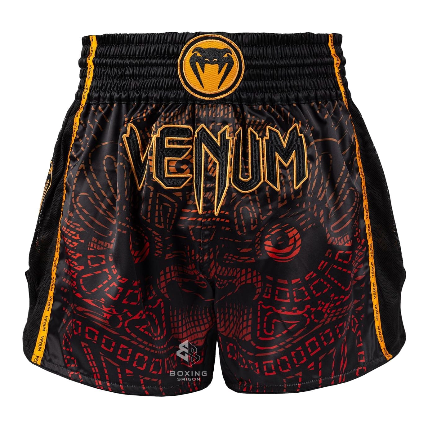 Quần Venum Quetzal Fury Muay Thai shorts - Black/Fury Red/ Tangerine