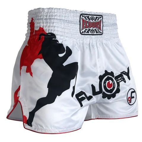 Quần FLUORY Muay Thai Shorts MTSF33 - White/Black