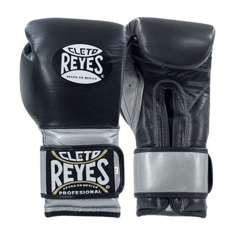 Găng Tay Cleto Reyes Tuxedo Training Gloves with Hook and Loop Closure - Black/Silver