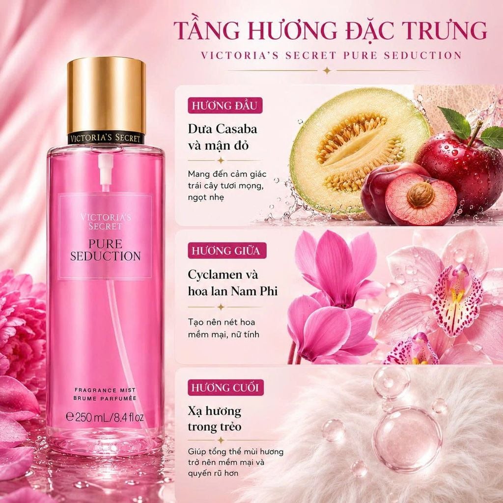 Xịt Thơm Toàn Thân Victoria's Secret Pure Seduction 250ml